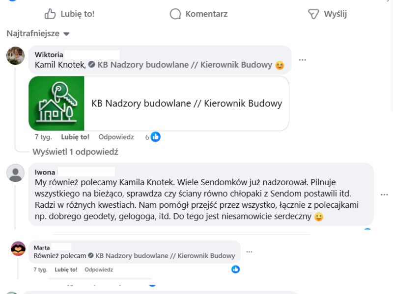 Biuro Usług Inżynierskich Premium House - kierownik budowy