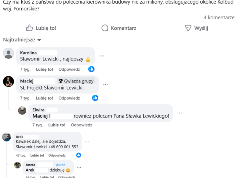 Sławomir Lewicki - kierownik budowy