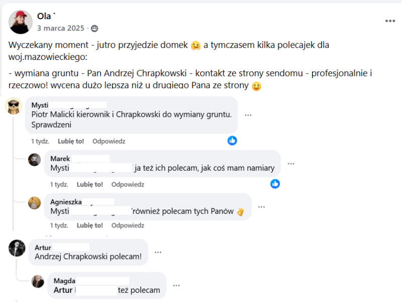 Andrzej Chrapkowski - wymiana gruntu