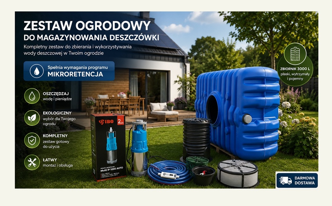 zestaw podziemny deszczówka 3000l